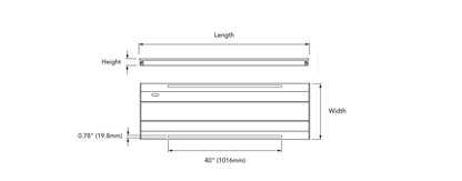 RENO LUXOR R35409 manufacturer dimension diagram: 1505 mm length, 500 mm width, 59.94 mm height