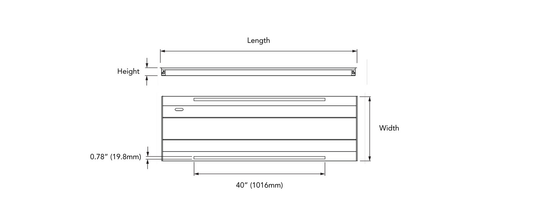 RENO LUXOR R35409 manufacturer dimension diagram: 1505 mm length, 500 mm width, 59.94 mm height
