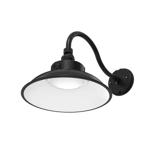 RENO Veil R51060 black gooseneck sign light with included curved arm and straight shade
