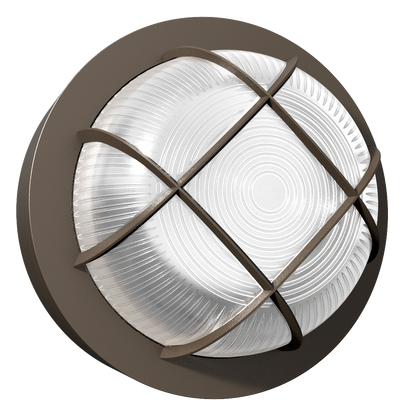 RENO R51082 bronze round-guard 8-inch LED bulkhead, accurate bronze colour variant product image