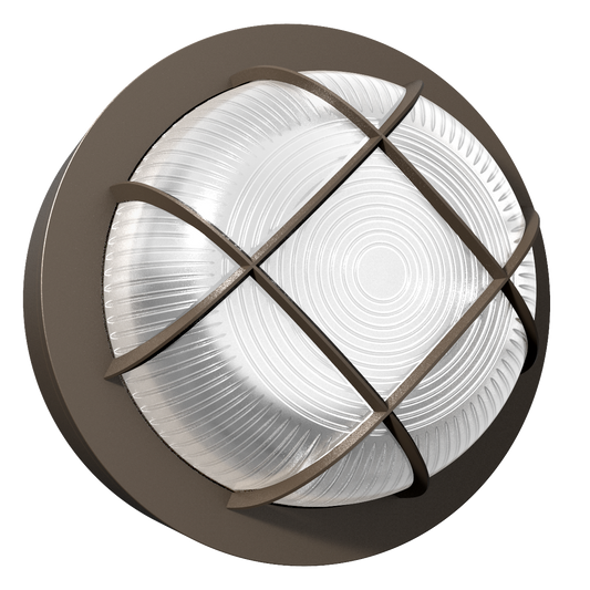 RENO R51082 bronze round-guard 8-inch LED bulkhead, accurate bronze colour variant product image