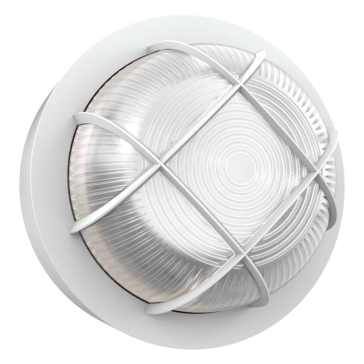 RENO R51083 white round-guard 8-inch LED bulkhead, accurate white colour variant product image