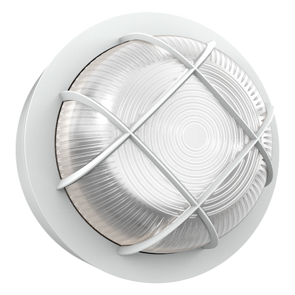 RENO R51083 white round-guard 8-inch LED bulkhead, accurate white colour variant product image