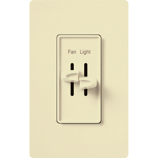 Lutron Skylark Dual Dimmer & 3-Speed Fan Control - 300W Inc/Hal 1.5A Fan | S2-LFSQH