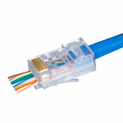 S45 - 1500P | ProSeries® Cat5e Unshielded Pass - Through RJ45 Modular Plugs 100pc/jar - Simply Controlled