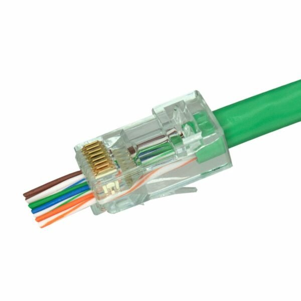 S45 - 1600P | ProSeries Cat6 Unshielded Pass - Through RJ45 Modular Plugs 100pc/jar - Simply Controlled