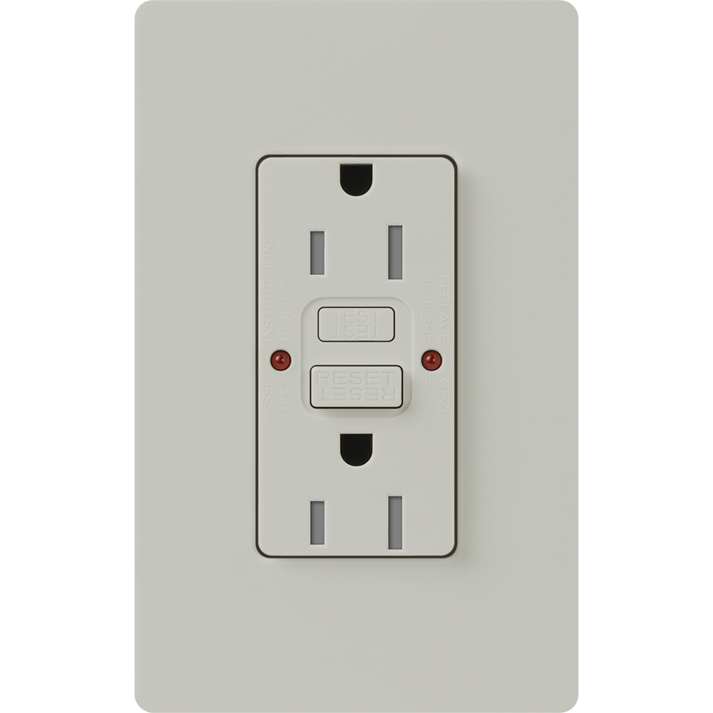 Lutron Tamper-Resistant Self Testing GFCI Receptacles - Satin Color 15A 125V | SCR-15-GFST-XX