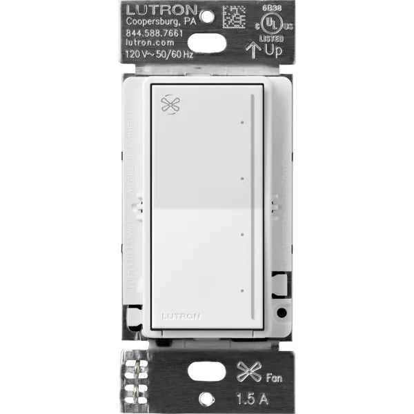 Lutron RadioRA 3 Sunnata RF Fan Speed Control - 1.5A 4-Speed Quiet Control (White) | RRST-ANF-WH