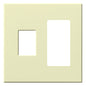 Lutron Vareo 2-Gang Wall Plate | 1 Dimmer (Left) & 1 Accessory (Right)|VWP-2CR