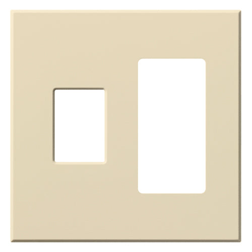 Lutron Vareo 2-Gang Wall Plate | 1 Dimmer (Left) & 1 Accessory (Right)|VWP-2CR