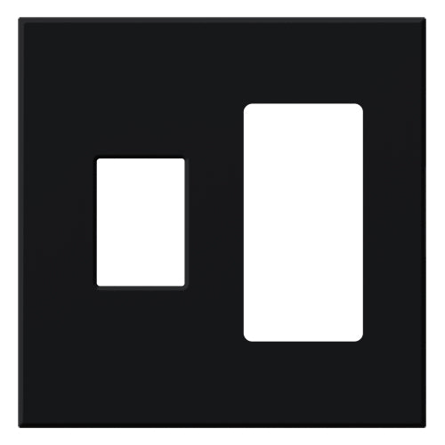 Lutron Vareo 2-Gang Wall Plate | 1 Dimmer (Left) & 1 Accessory (Right)|VWP-2CR