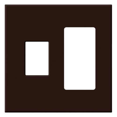 Lutron Vareo 2-Gang Wall Plate | 1 Dimmer (Left) & 1 Accessory (Right)|VWP-2CR