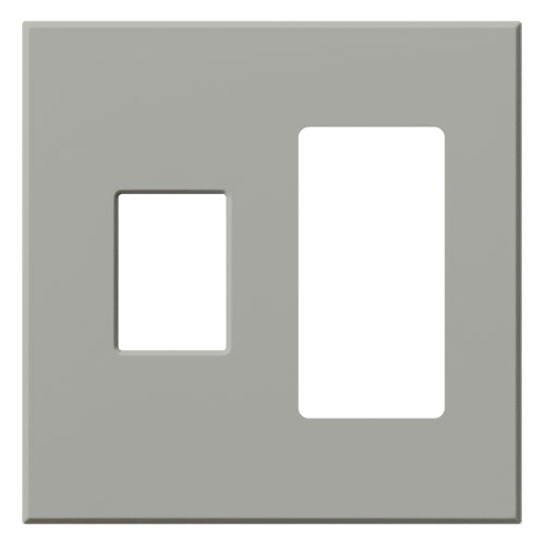 Lutron Vareo 2-Gang Wall Plate | 1 Dimmer (Left) & 1 Accessory (Right)|VWP-2CR