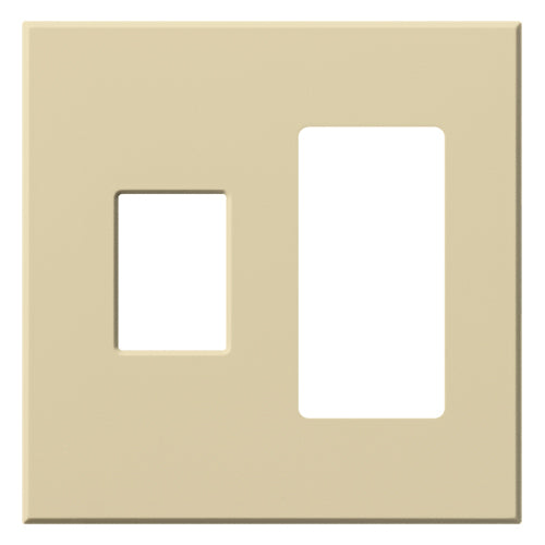 Lutron Vareo 2-Gang Wall Plate | 1 Dimmer (Left) & 1 Accessory (Right)|VWP-2CR