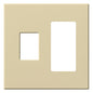 Lutron Vareo 2-Gang Wall Plate | 1 Dimmer (Left) & 1 Accessory (Right)|VWP-2CR