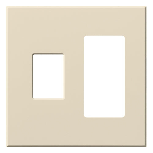 Lutron Vareo 2-Gang Wall Plate | 1 Dimmer (Left) & 1 Accessory (Right)|VWP-2CR