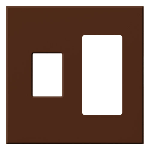 Lutron Vareo 2-Gang Wall Plate | 1 Dimmer (Left) & 1 Accessory (Right)|VWP-2CR