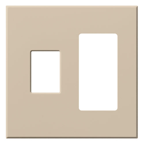 Lutron Vareo 2-Gang Wall Plate | 1 Dimmer (Left) & 1 Accessory (Right)|VWP-2CR