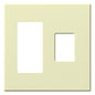 Lutron Vareo 2-Gang Wall Plate | 1 Accessory (Left) & 1 Dimmer (Right) | VWP-2RC