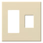 Lutron Vareo 2-Gang Wall Plate | 1 Accessory (Left) & 1 Dimmer (Right) | VWP-2RC