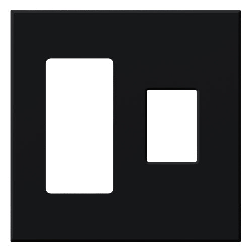 Lutron Vareo 2-Gang Wall Plate | 1 Accessory (Left) & 1 Dimmer (Right) | VWP-2RC