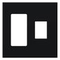 Lutron Vareo 2-Gang Wall Plate | 1 Accessory (Left) & 1 Dimmer (Right) | VWP-2RC