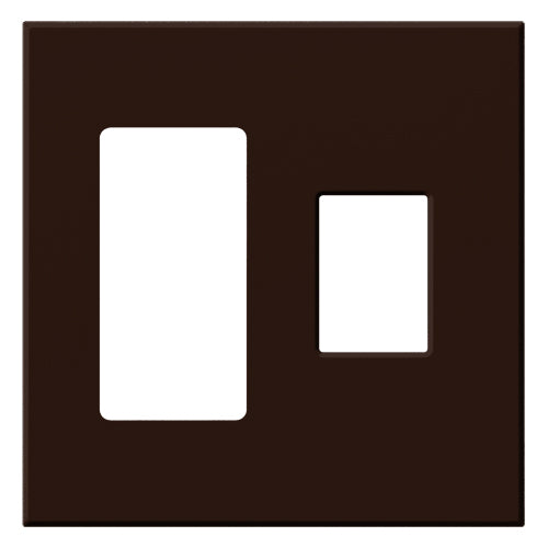 Lutron Vareo 2-Gang Wall Plate | 1 Accessory (Left) & 1 Dimmer (Right) | VWP-2RC