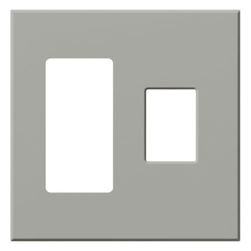 Lutron Vareo 2-Gang Wall Plate | 1 Accessory (Left) & 1 Dimmer (Right) | VWP-2RC