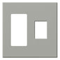 Lutron Vareo 2-Gang Wall Plate | 1 Accessory (Left) & 1 Dimmer (Right) | VWP-2RC