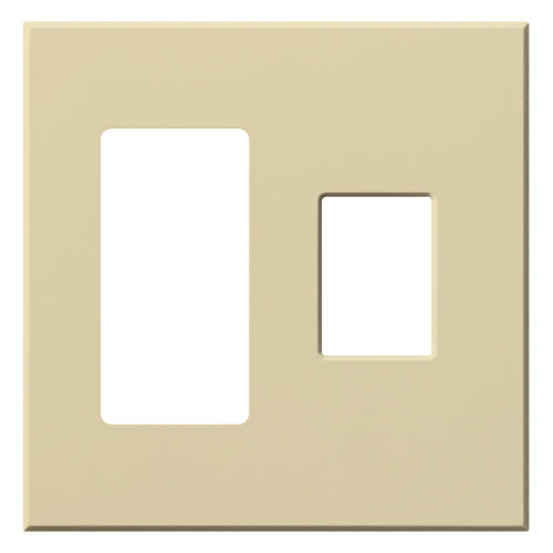 Lutron Vareo 2-Gang Wall Plate | 1 Accessory (Left) & 1 Dimmer (Right) | VWP-2RC