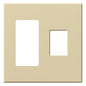 Lutron Vareo 2-Gang Wall Plate | 1 Accessory (Left) & 1 Dimmer (Right) | VWP-2RC