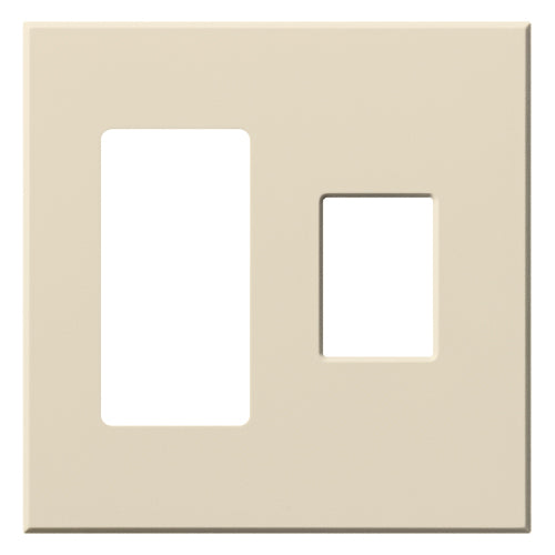 Lutron Vareo 2-Gang Wall Plate | 1 Accessory (Left) & 1 Dimmer (Right) | VWP-2RC