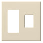 Lutron Vareo 2-Gang Wall Plate | 1 Accessory (Left) & 1 Dimmer (Right) | VWP-2RC