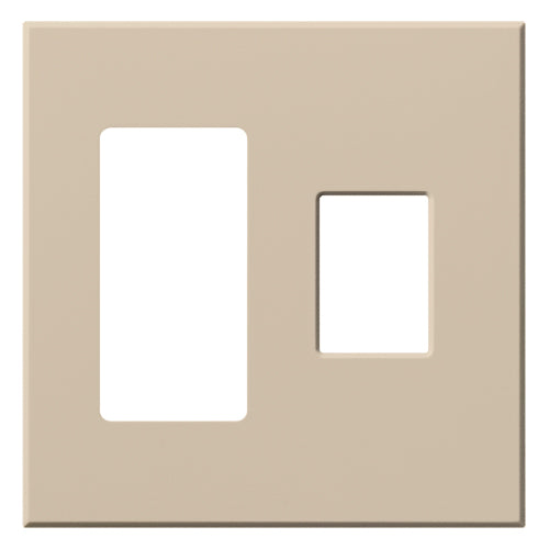 Lutron Vareo 2-Gang Wall Plate | 1 Accessory (Left) & 1 Dimmer (Right) | VWP-2RC