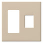 Lutron Vareo 2-Gang Wall Plate | 1 Accessory (Left) & 1 Dimmer (Right) | VWP-2RC