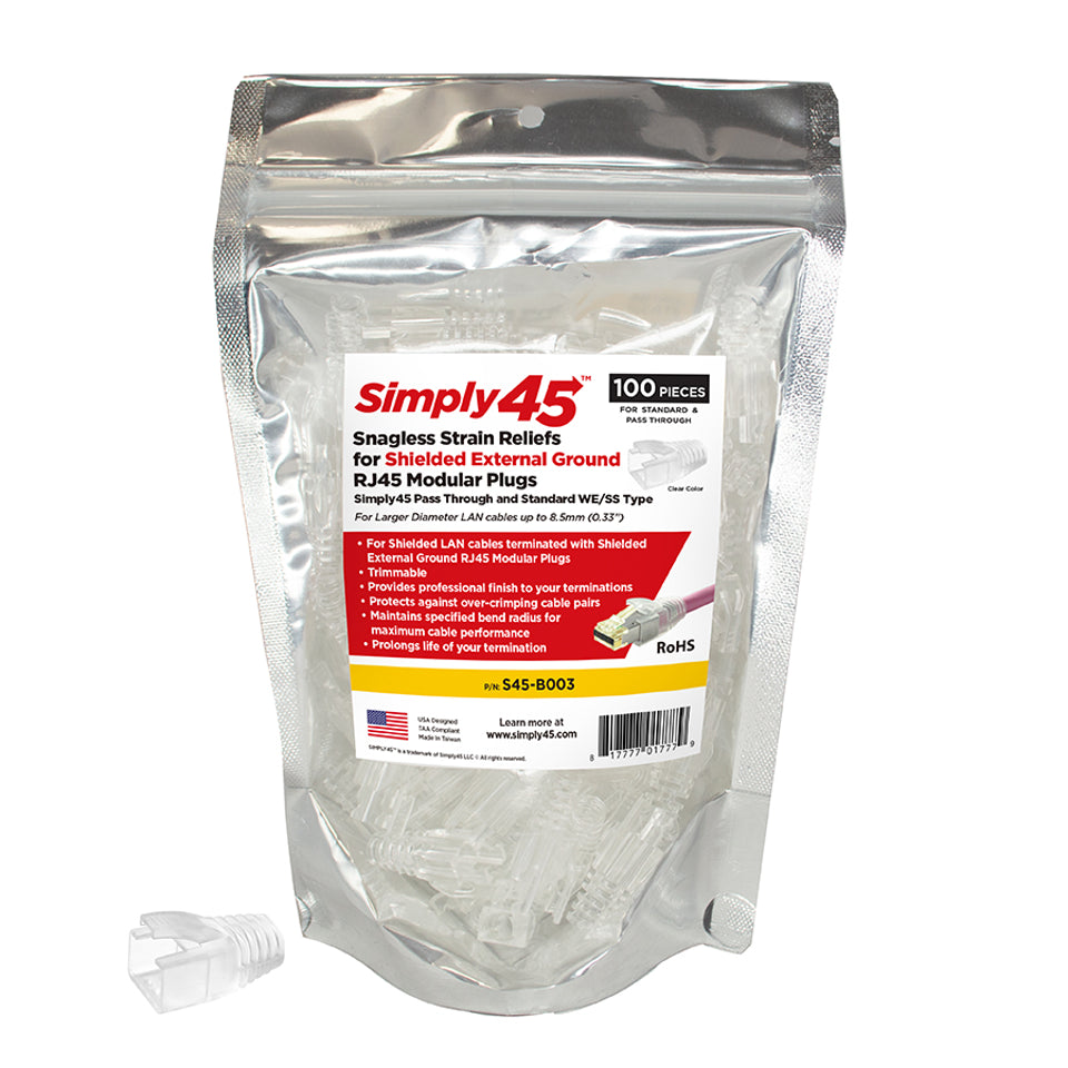 Strain Reliefs for all S45 Brand STP External Ground. -100pcs/Bag