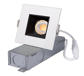 Lotus EOL - 2" Recessed Economy LED Round and Square 8W 3CCT | JXL-COB02-S08W-CCT-2SR-SM-WH