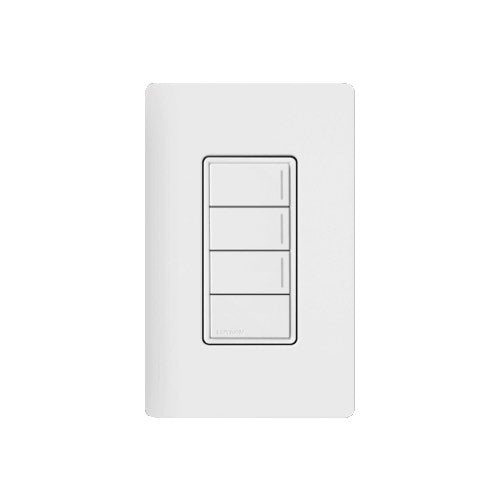 Product Display Visual of the SKU: RRST-W4B-WH for Marketing of theLutron RadioRA3 4-Button Sunnata Keypad | RRST-W4B-XX