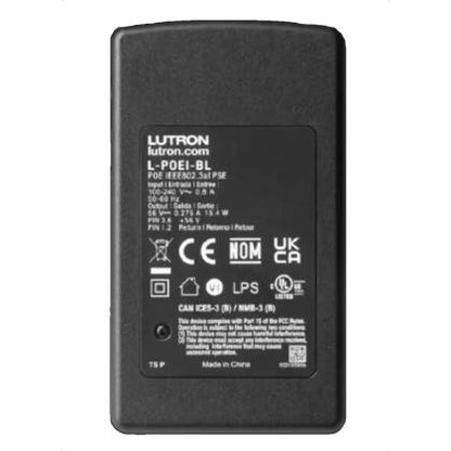 Product Display Visual of the SKU: L-POEI-BL for Marketing of theLutron RA3 PoE injector (120v) | L-POEI-BL