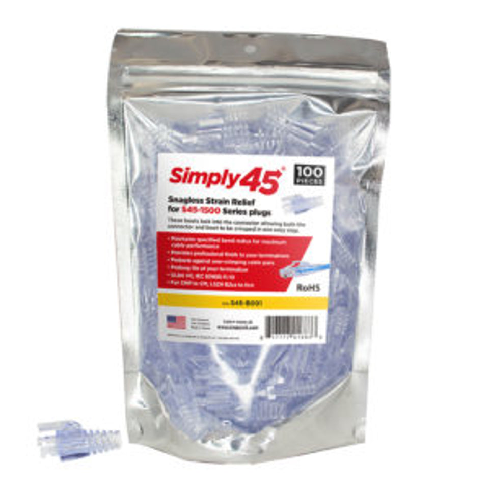 Strain Reliefs for all S45 Brand CAT5E UTP & STP - 100pc Bag
