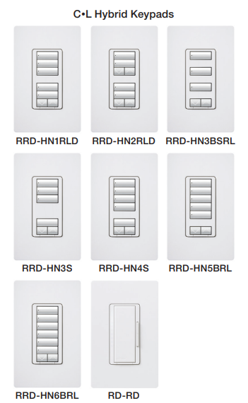 Lutron RadioRA2 CL Hybrid Keypads | RRD-HN1RLD-XX